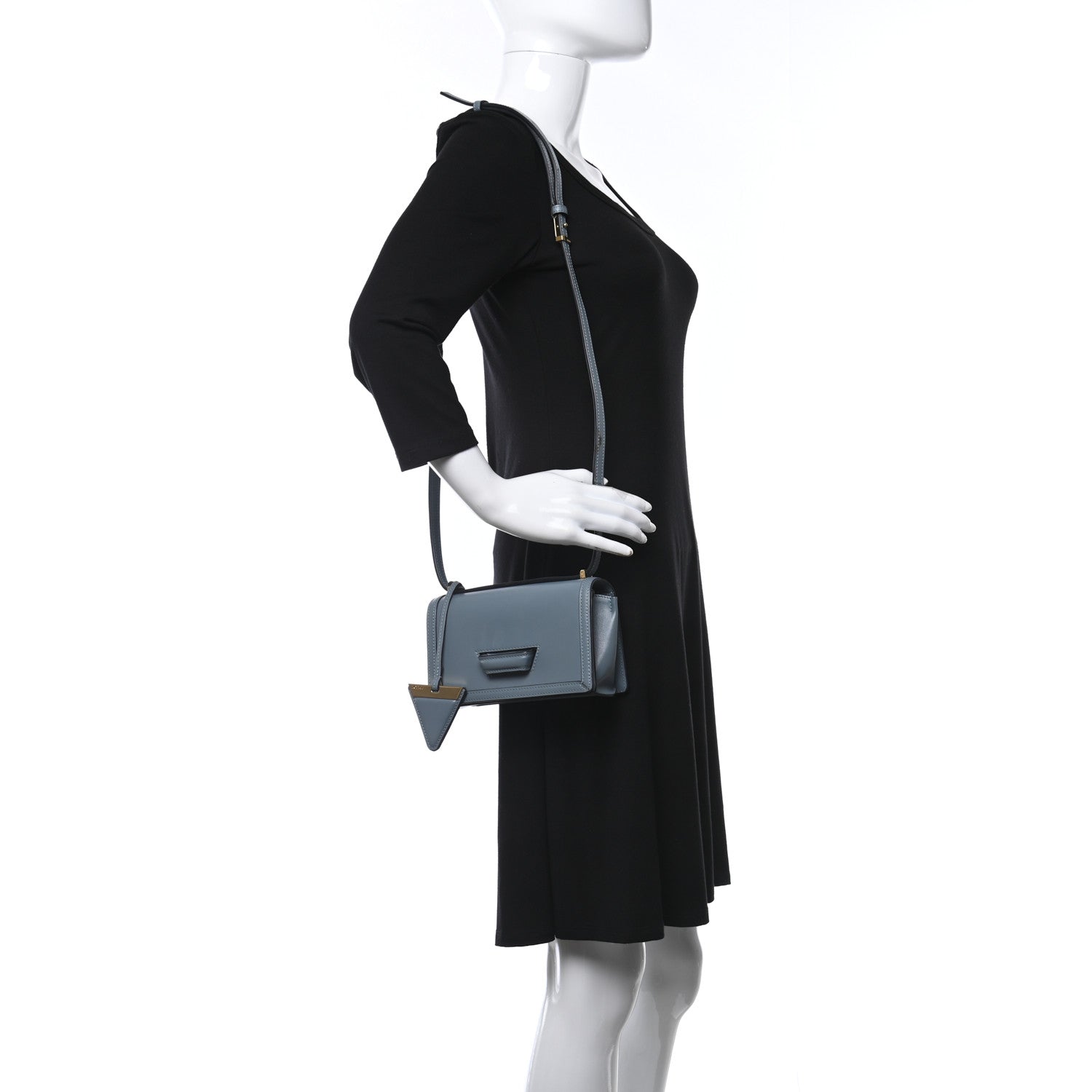 Loewe Calfskin Small Barcelona Shoulder Bag Stone Blue 2 of 15