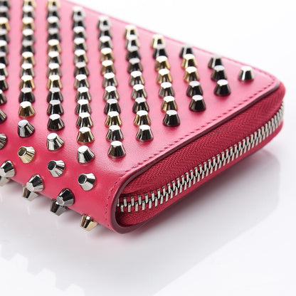 Christian Louboutin Calfskin Panettone Spiked Zip Around Wallet Rosa 9 of 10