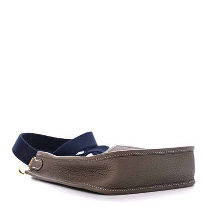 Hermes Taurillon Clemence Amazone Evelyne TPM Etoupe Bleu Indigo 3 of 4