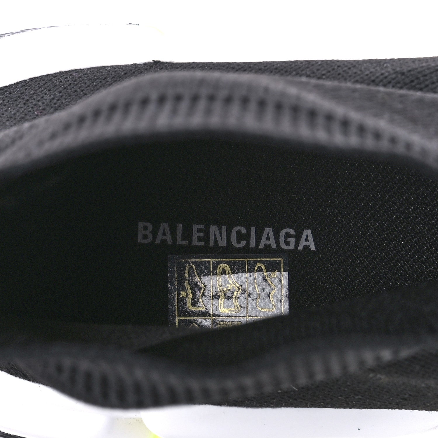 Balenciaga Neoprene Knit Womens Speed Sneakers 38 Black White Yellow Fluo 7 of 8