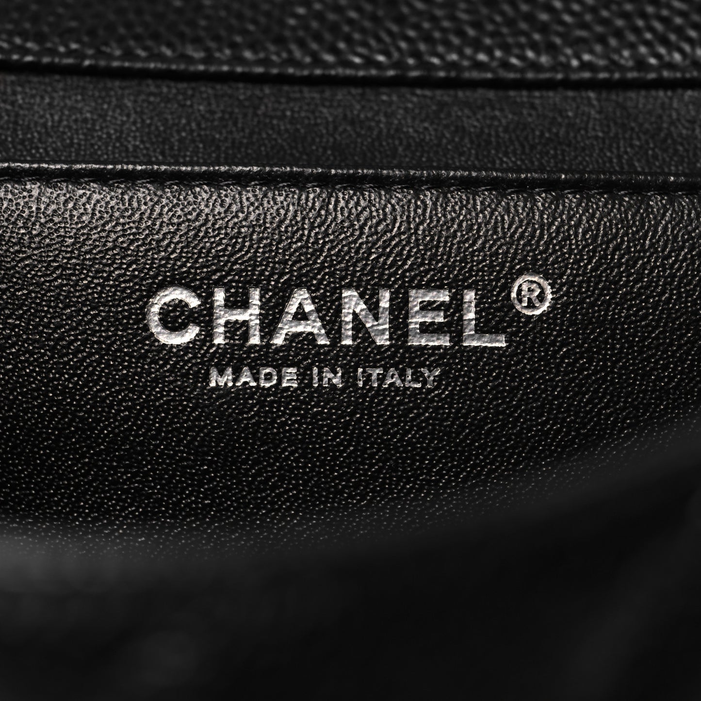 Caviar Quilted Clutch With Chain Flap Black