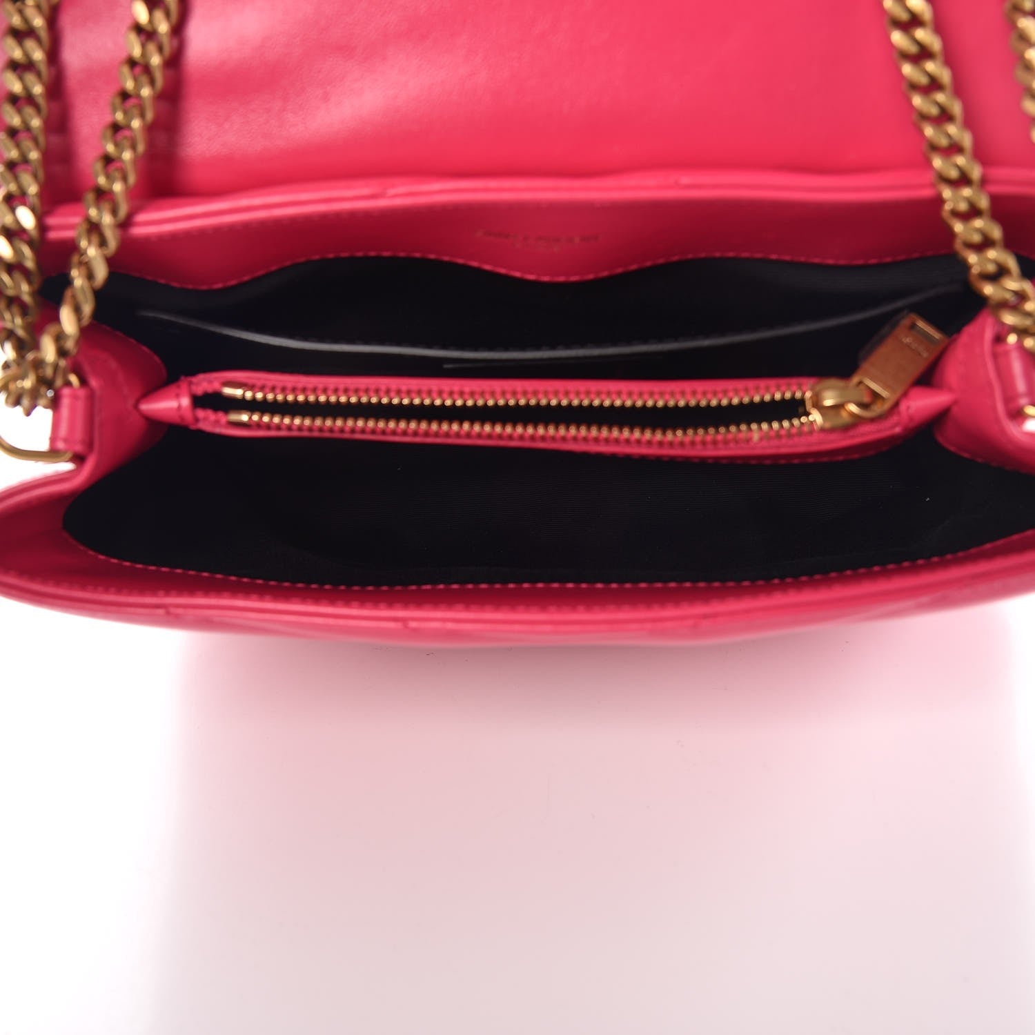 Saint Laurent Calfskin Y Quilted Monogram Small Loulou Chain Satchel Fresh Fuchsia 5 of 10