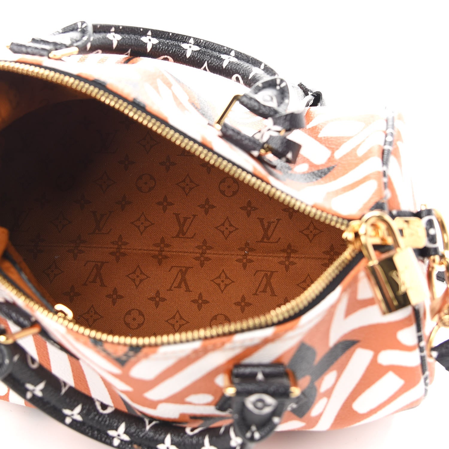 Louis Vuitton Monogram Giant Crafty Speedy Bandouliere 25 Creme Caramel 5 of 8