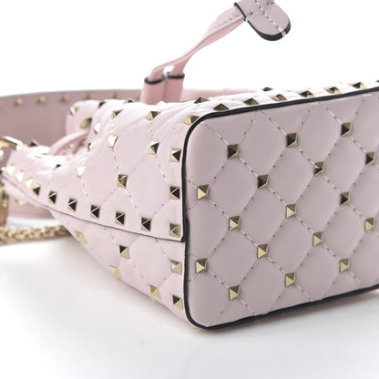 Valentino Garavani Nappa Mini Rockstud Spike Bucket Bag Rose Quartz 6 of 9