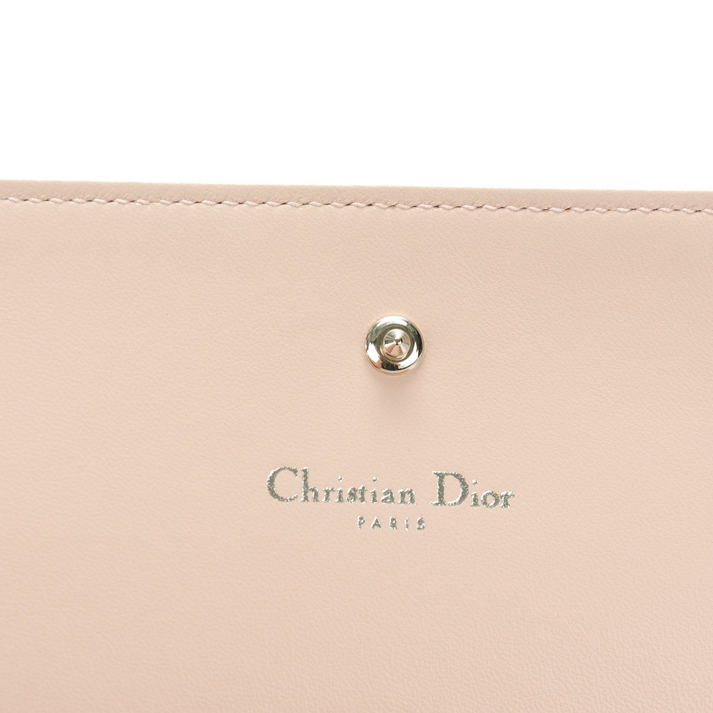 Grained Calfskin Wallet on Chain Pouch Rose Poudre
