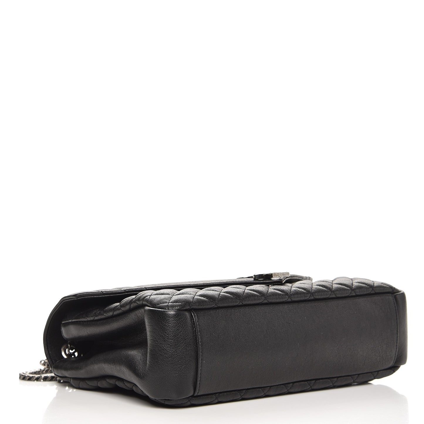 Calfskin Mixed Matelasse Triquilt Large Monogram Satchel Black
