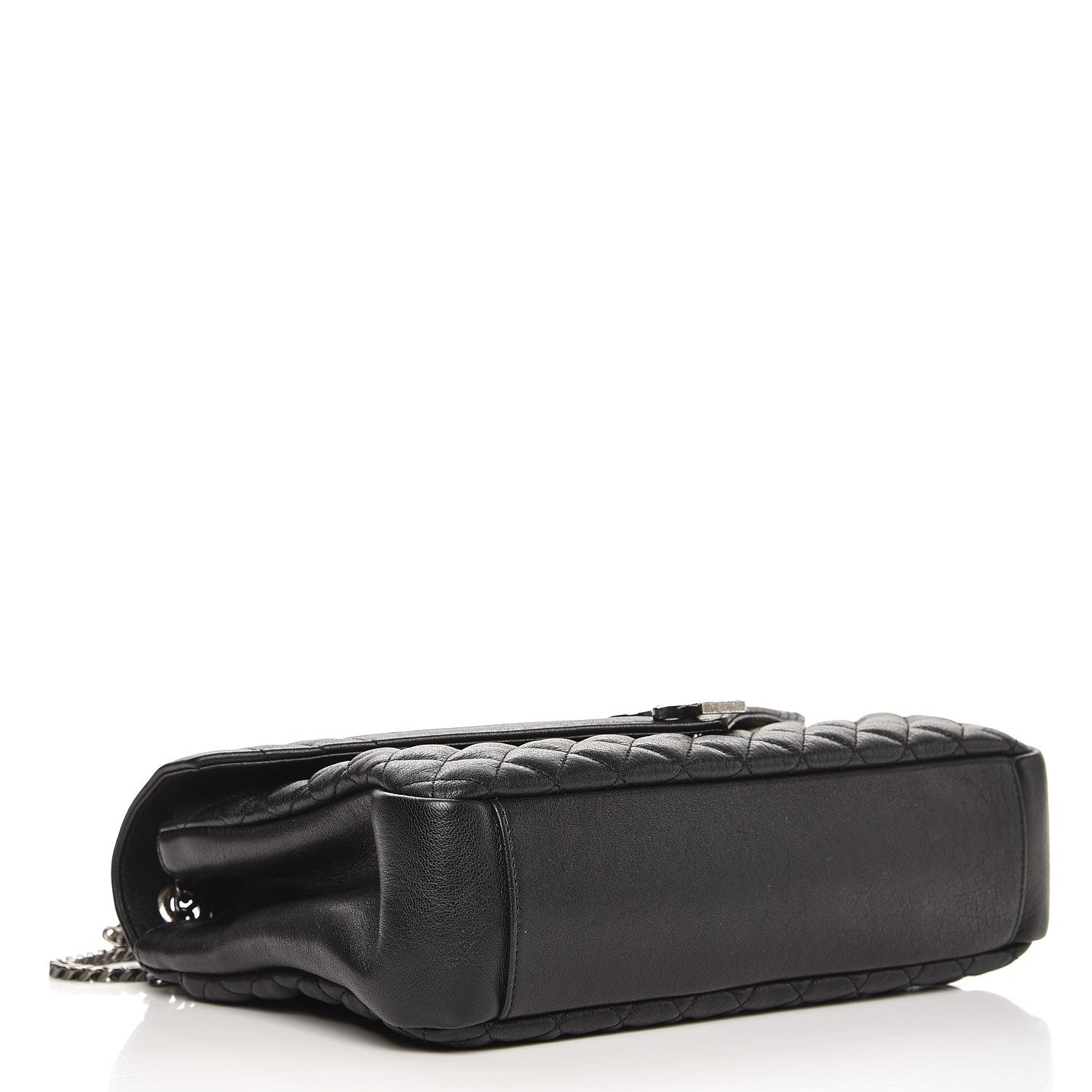 Saint Laurent Calfskin Mixed Matelasse Triquilt Large Monogram Satchel Black 4 of 8