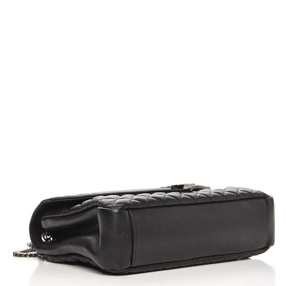 Saint Laurent Calfskin Mixed Matelasse Triquilt Large Monogram Satchel Black 4 of 8
