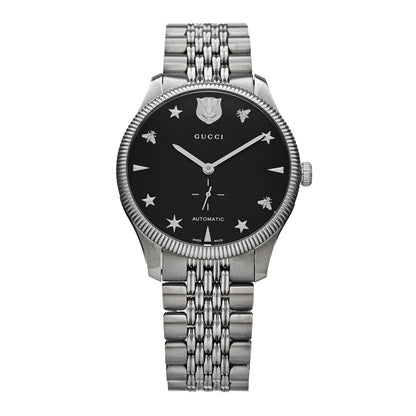 Gucci Stainless Steel 40mm G-Timeless Charm Automatic Watch Black Black 1 of 4