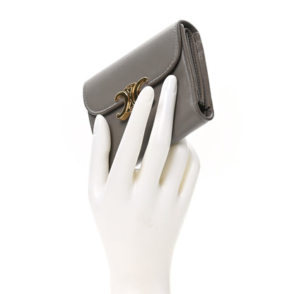Celine Shiny Smooth Lambskin Small Triomphe Wallet Pebble 2 of 7