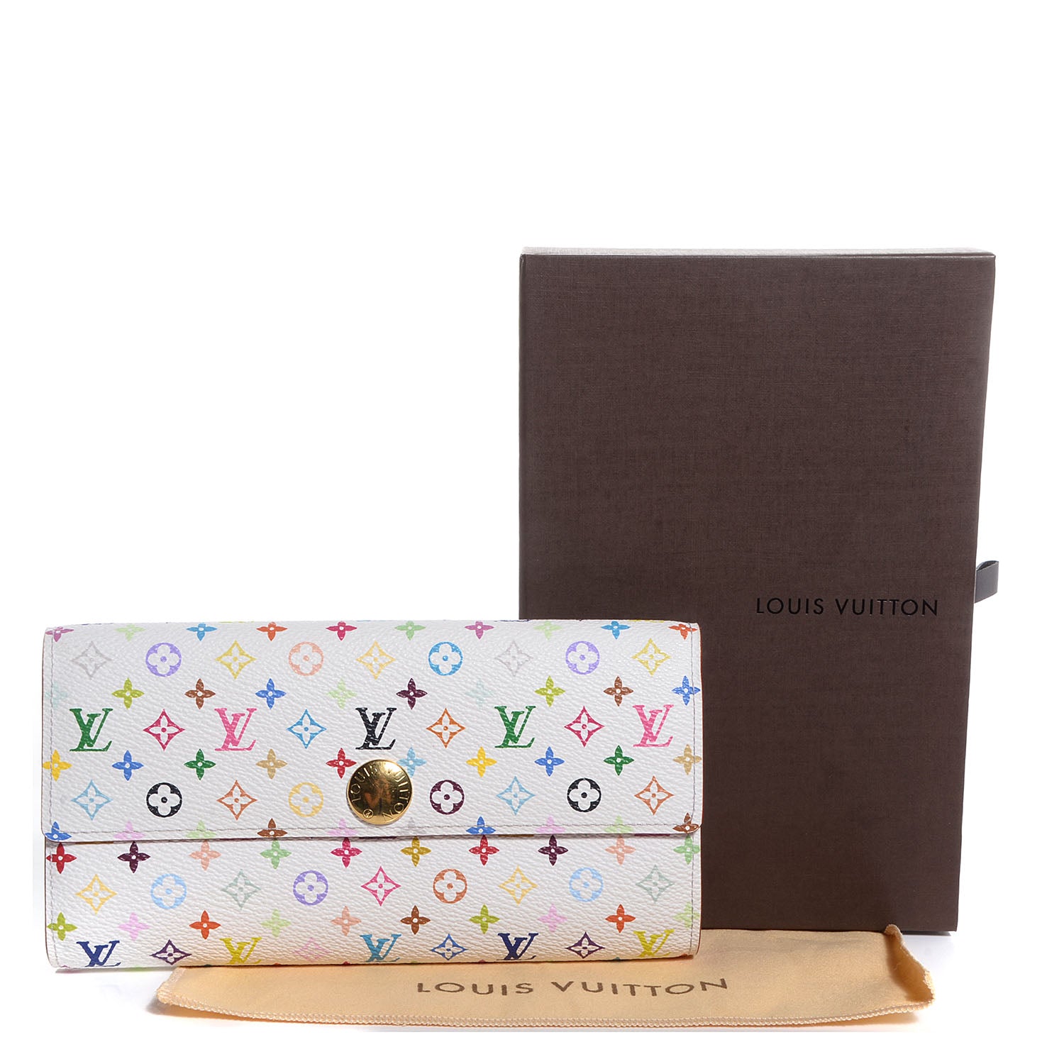 Louis Vuitton Monogram Multicolor Sarah Wallet White Litchi 5 of 8