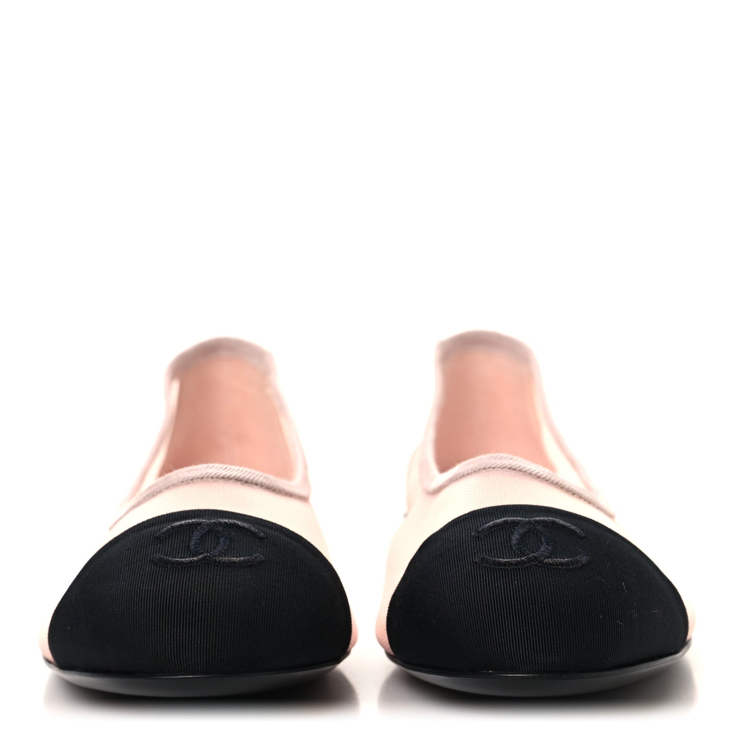 Mesh Grosgrain CC Ballerina Flats 39.5 Pink Black