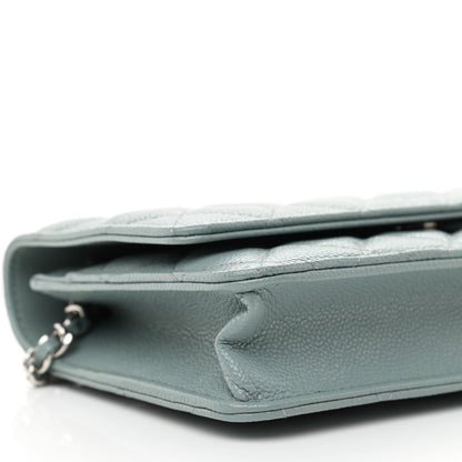 Chanel Caviar Quilted Wallet On Chain WOC Light Blue 10 of 12