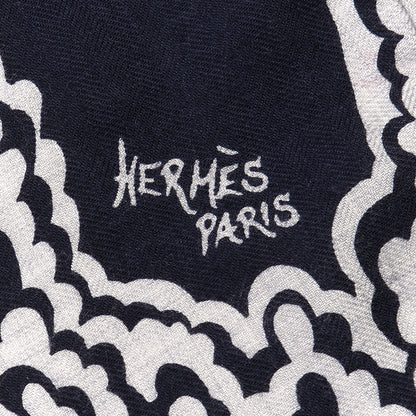 Hermes Cashmere Silk The Three Graces Shawl 140 Gris Chine Caban 5 of 8