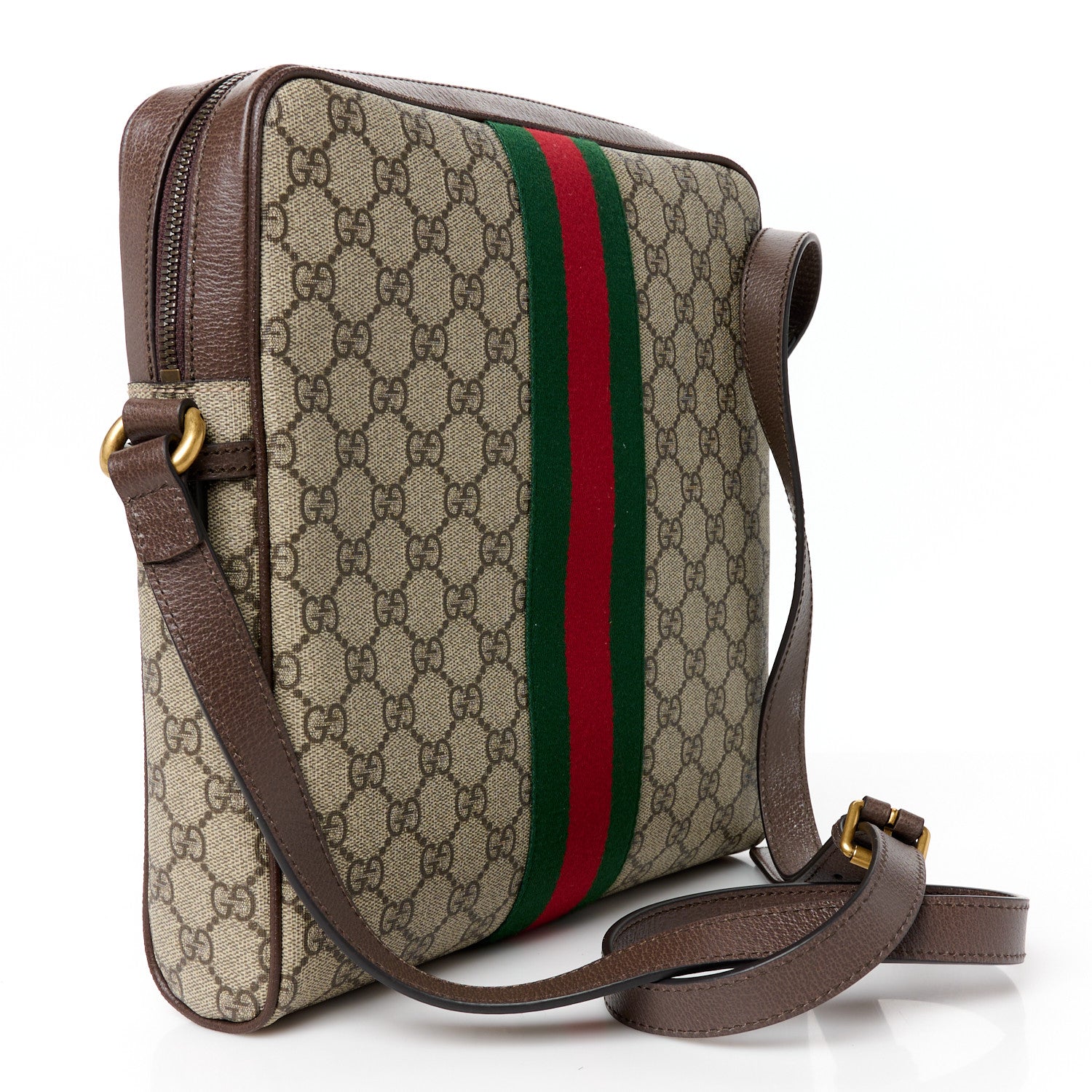 Gucci GG Supreme Monogram Web Ophidia Messenger Bag Brown 3 of 12