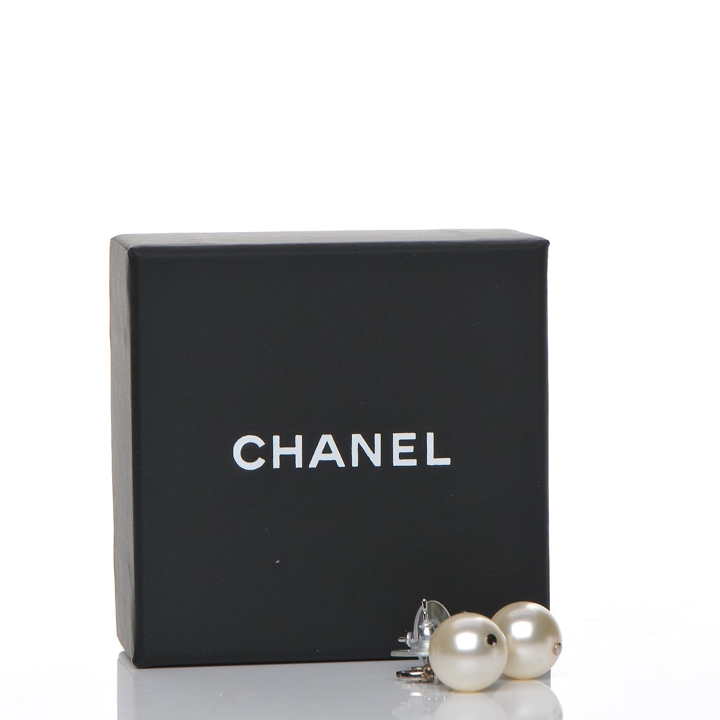 Crystal Pearl CC Drop Earrings Silver