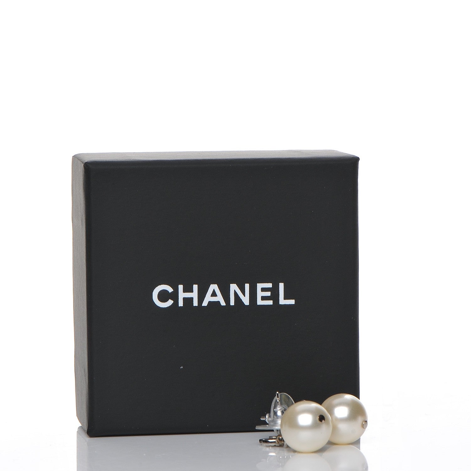 Chanel Crystal Pearl CC Drop Earrings Silver 5 of 5