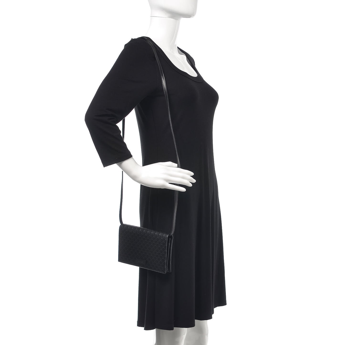Microguccissima Crossbody Wallet Black
