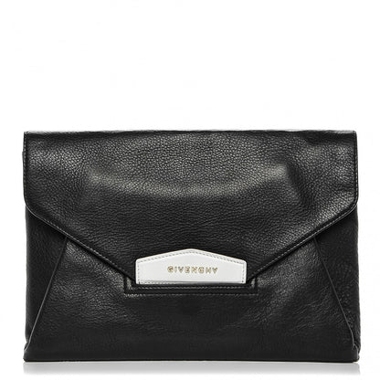 Givenchy Grained Goatskin Antigona Envelope Clutch Black 1 of 8