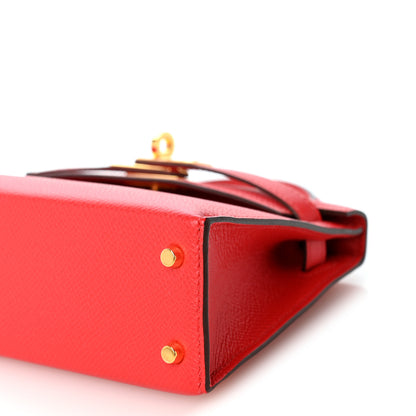 Hermes Epsom Mini Kelly Sellier 20 Rouge de Coeur 10 of 10
