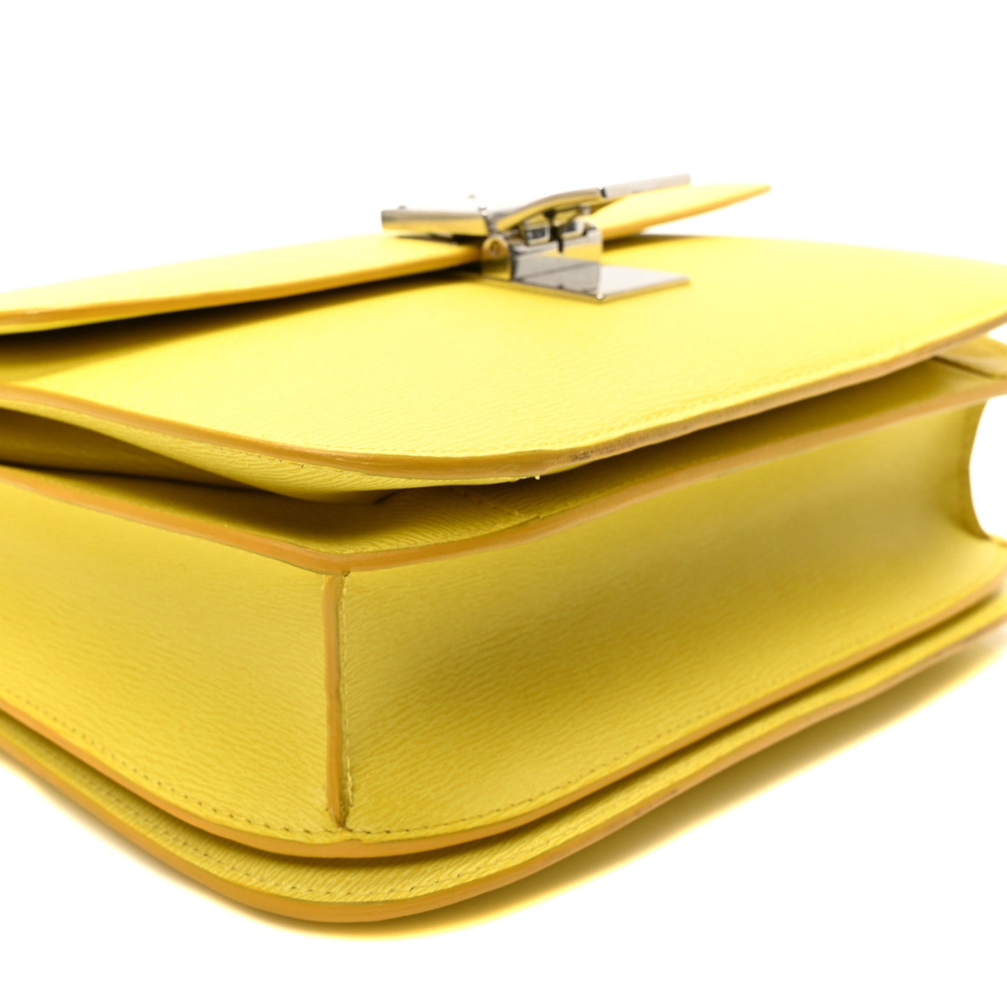 Liege Calfskin Medium Classic Box Flap Bag Fluo Yellow