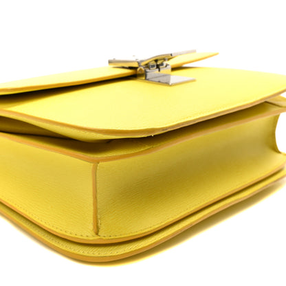 Celine Liege Calfskin Medium Classic Box Flap Bag Fluo Yellow 8 of 9