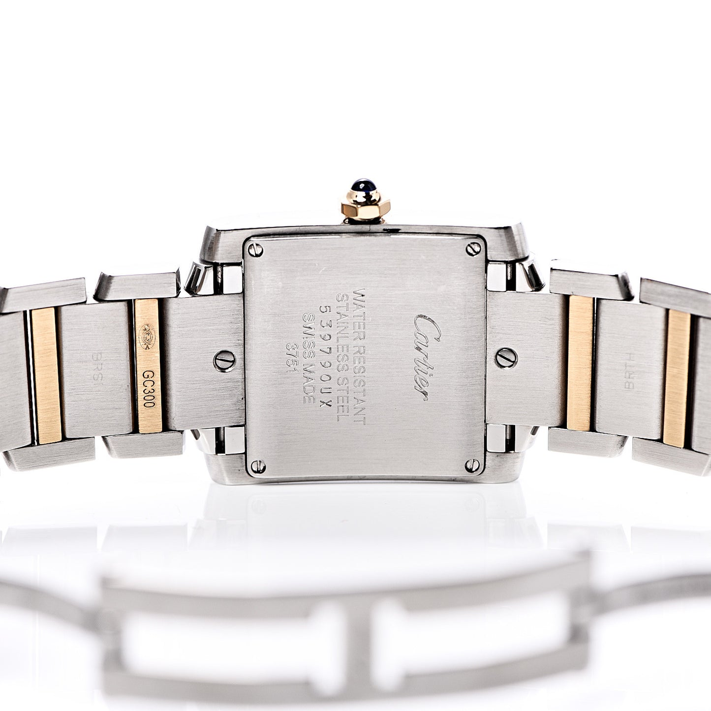Stainless Steel 18K Yellow Gold 25mm Tank Francaise Quartz Watch