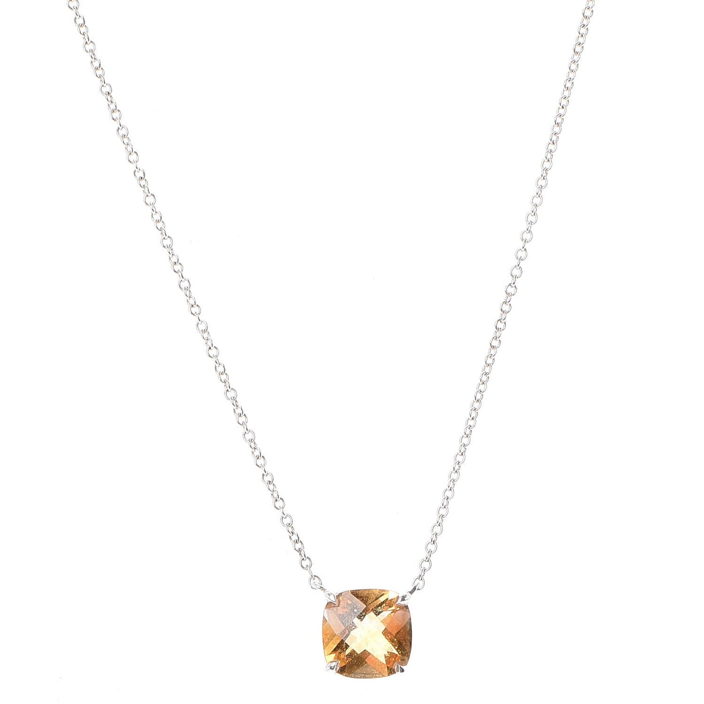 Sterling Silver Citrine Sparklers Pendant Necklace