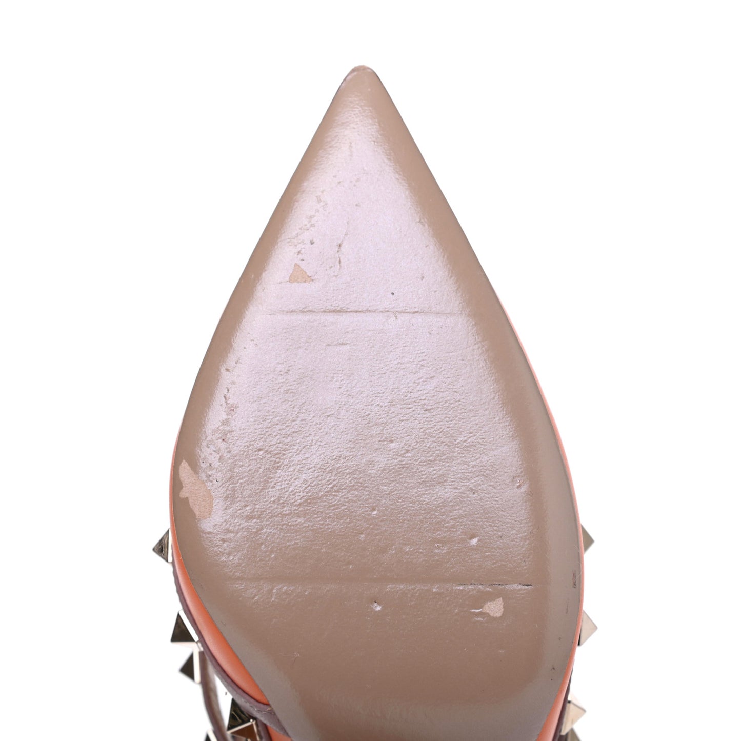 Nappa Rockstud Ankle Strap Pumps 36 Orange Poudre