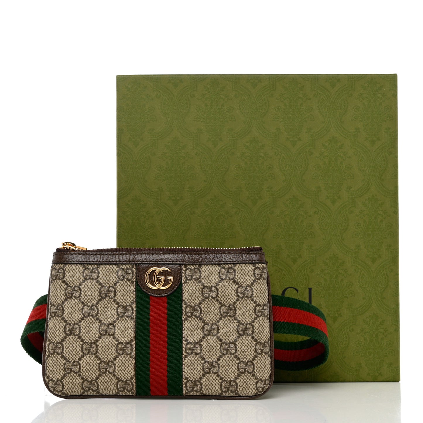 GG Supreme Monogram Web Ophidia Utility Belt Bag 85 34 Beige Ebony New Acero