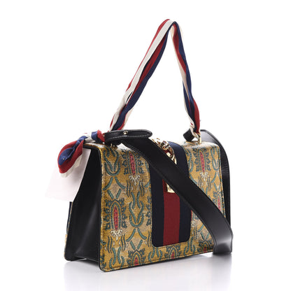 Gucci Iridescent Brocade Small Sylvie Shoulder Bag Gold 3 of 12