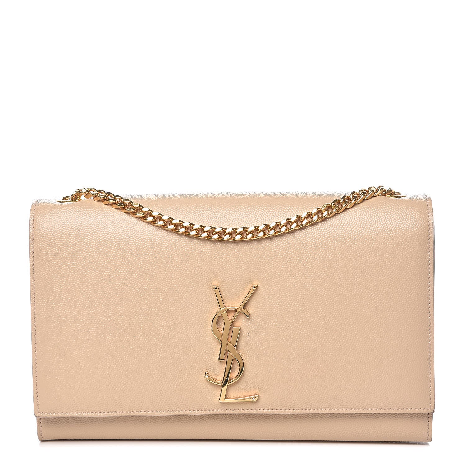 Saint Laurent Grain De Poudre Medium Monogram Kate Satchel Nude Powder 1 of 13