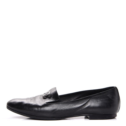 Chanel Calfskin CC Chain Loafers 38 Black 1 of 9
