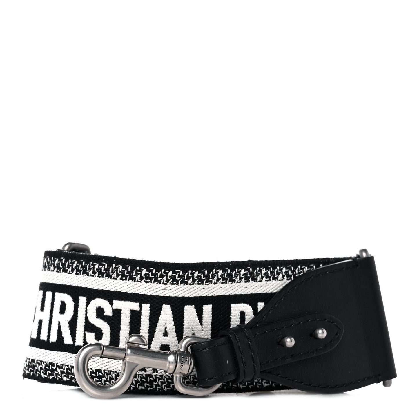 Canvas Embroidered Shoulder Strap Black White