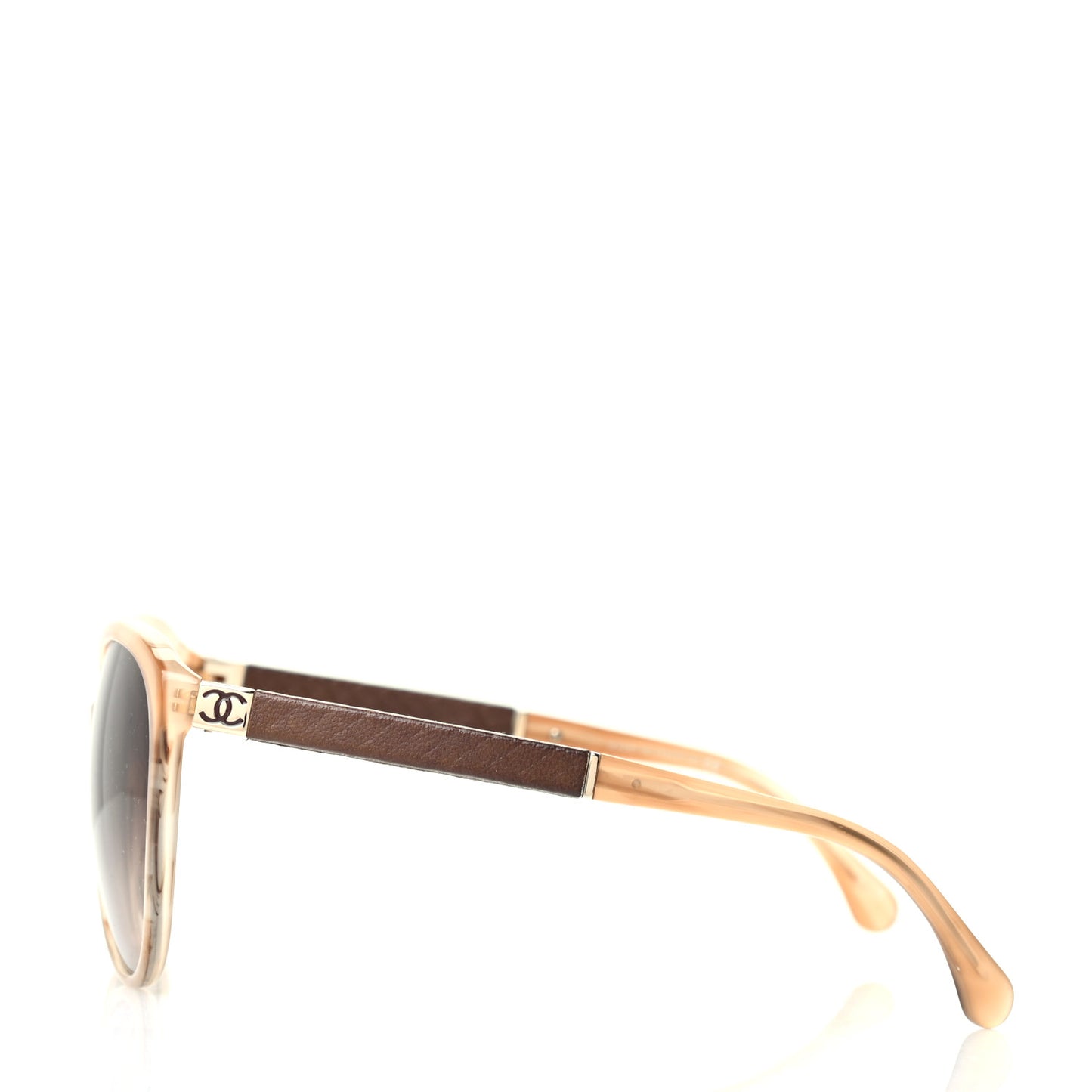 Lambskin Quilted Acetate CC Sunglasses 5225-O Tan