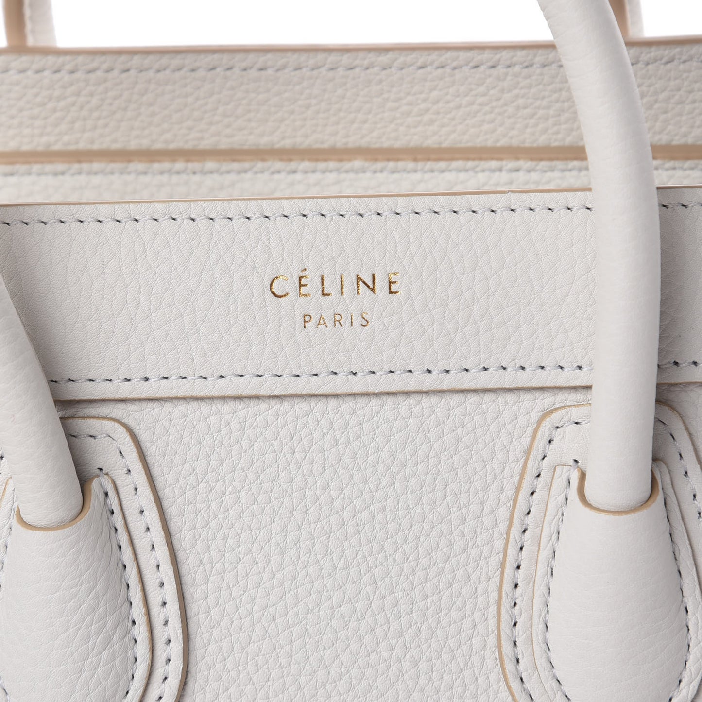 Drummed Calfskin Nano Luggage White