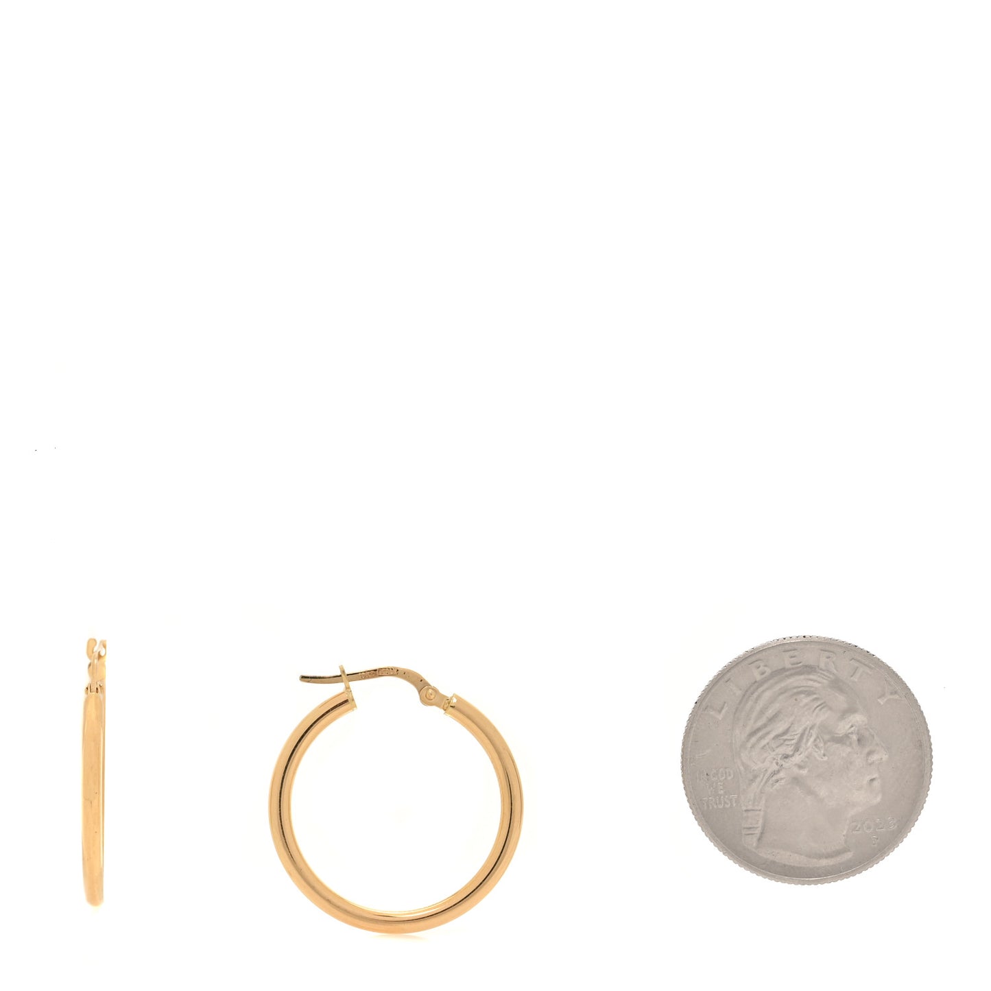 18K Yellow Gold 25mm Hoop Earrings