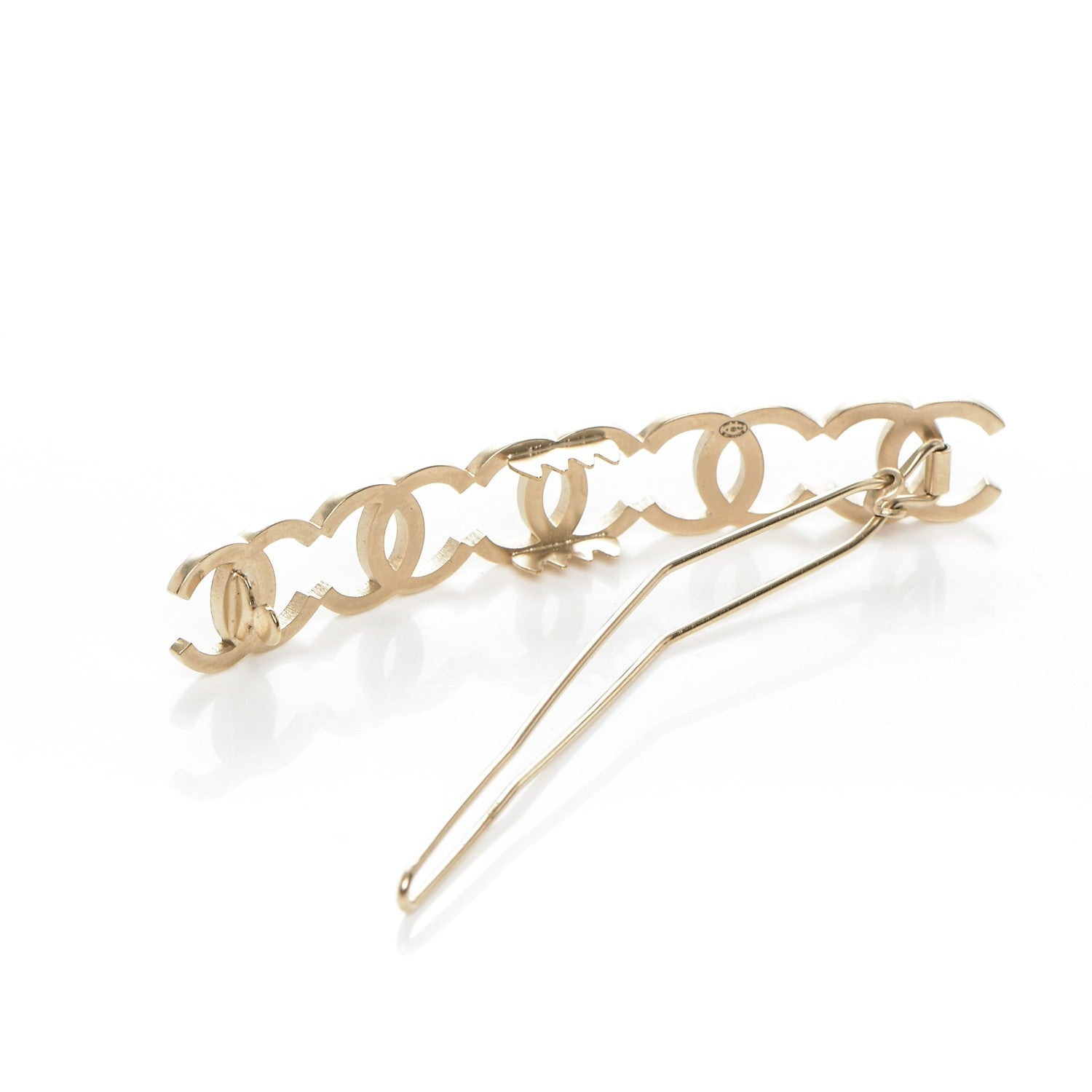 Chanel Metal CC Hair Clip Barrette Gold 3 of 4