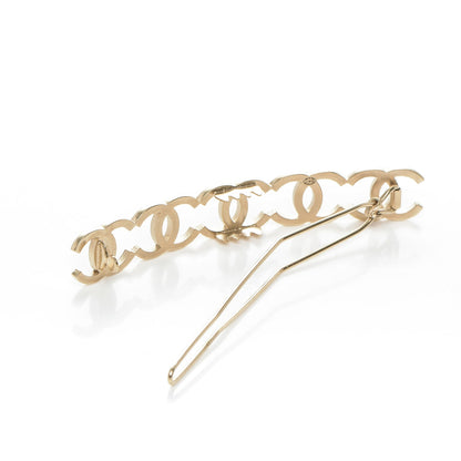 Chanel Metal CC Hair Clip Barrette Gold 3 of 4