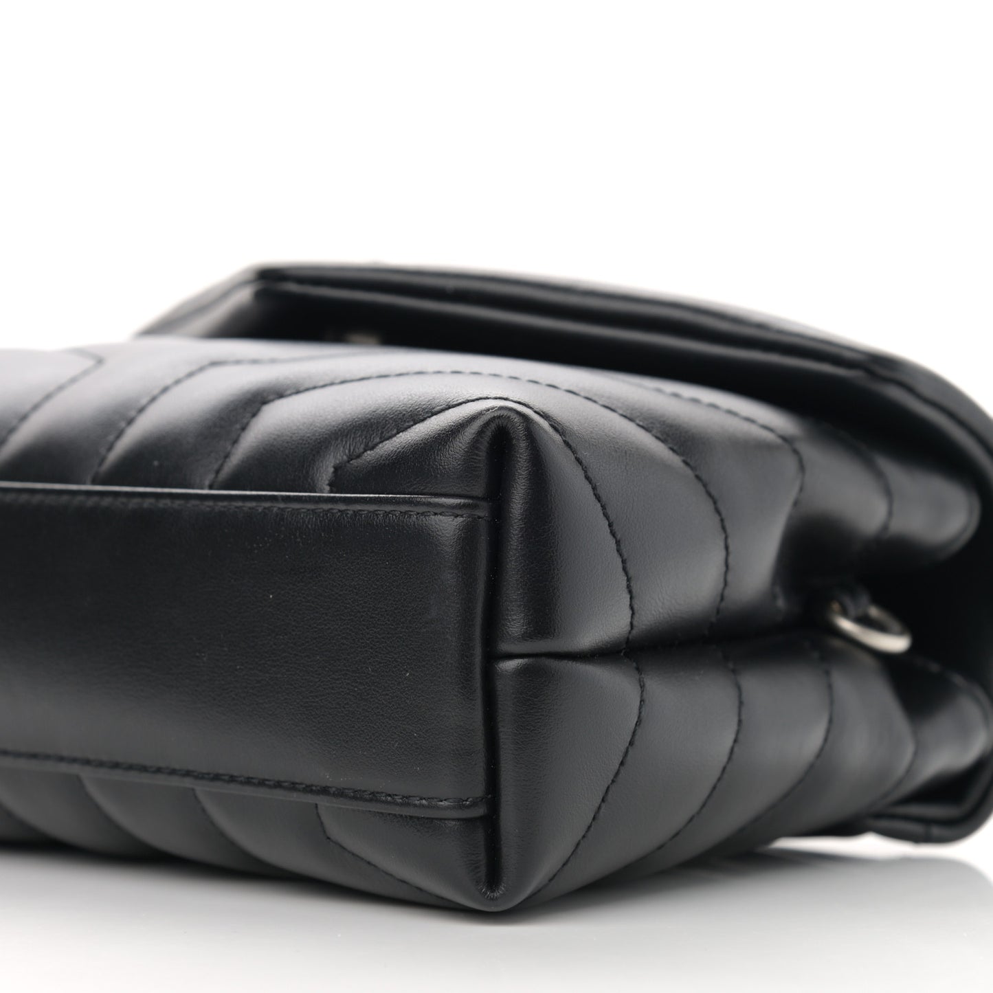 Calfskin Y Quilted Monogram Toy Loulou Crossbody Bag Black