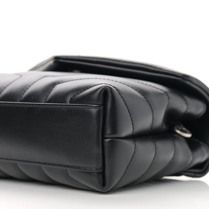 Saint Laurent Calfskin Y Quilted Monogram Toy Loulou Crossbody Bag Black 11 of 12