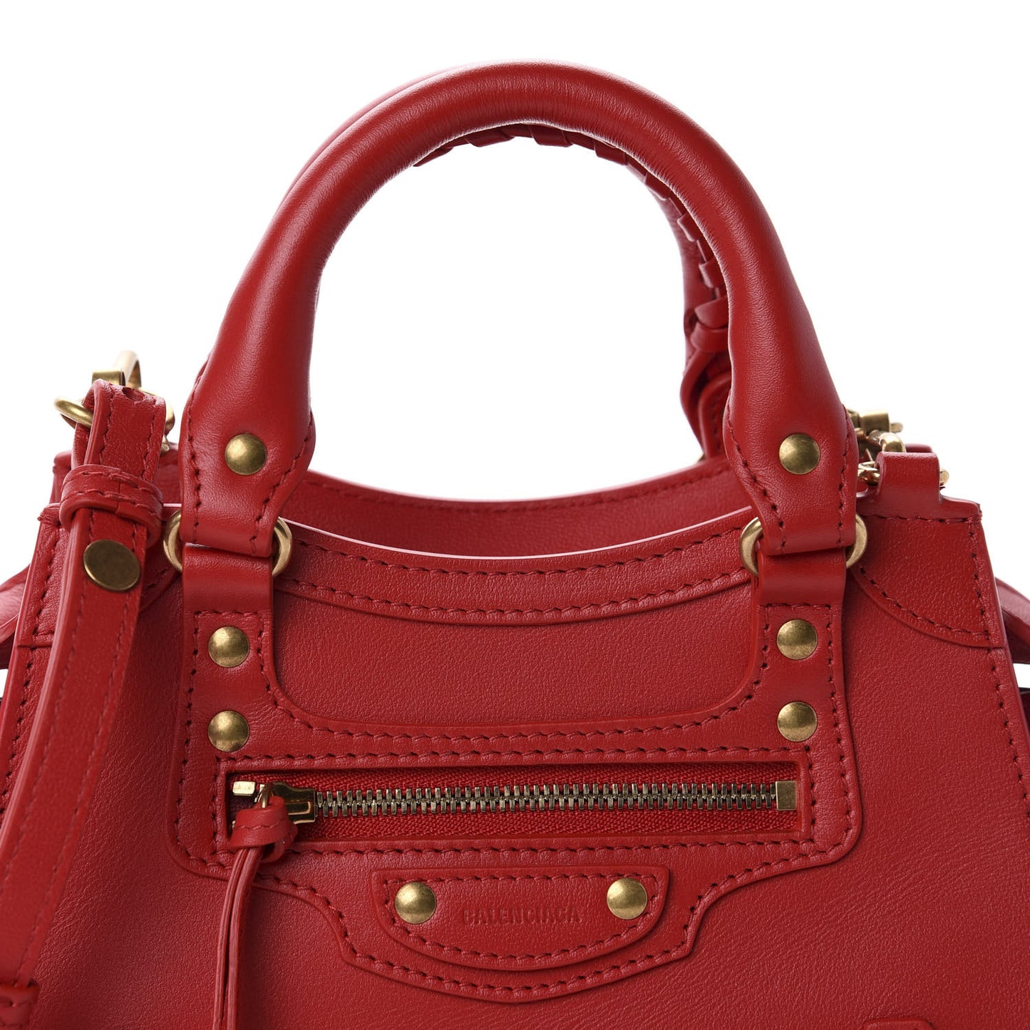 Smooth Calfskin Neo Classic Brass Hardware Mini City Red