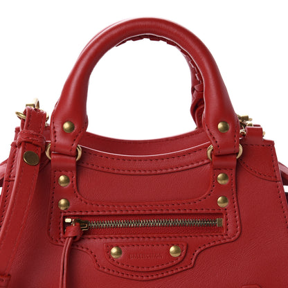 Balenciaga Smooth Calfskin Neo Classic Brass Hardware Mini City Red 11 of 11