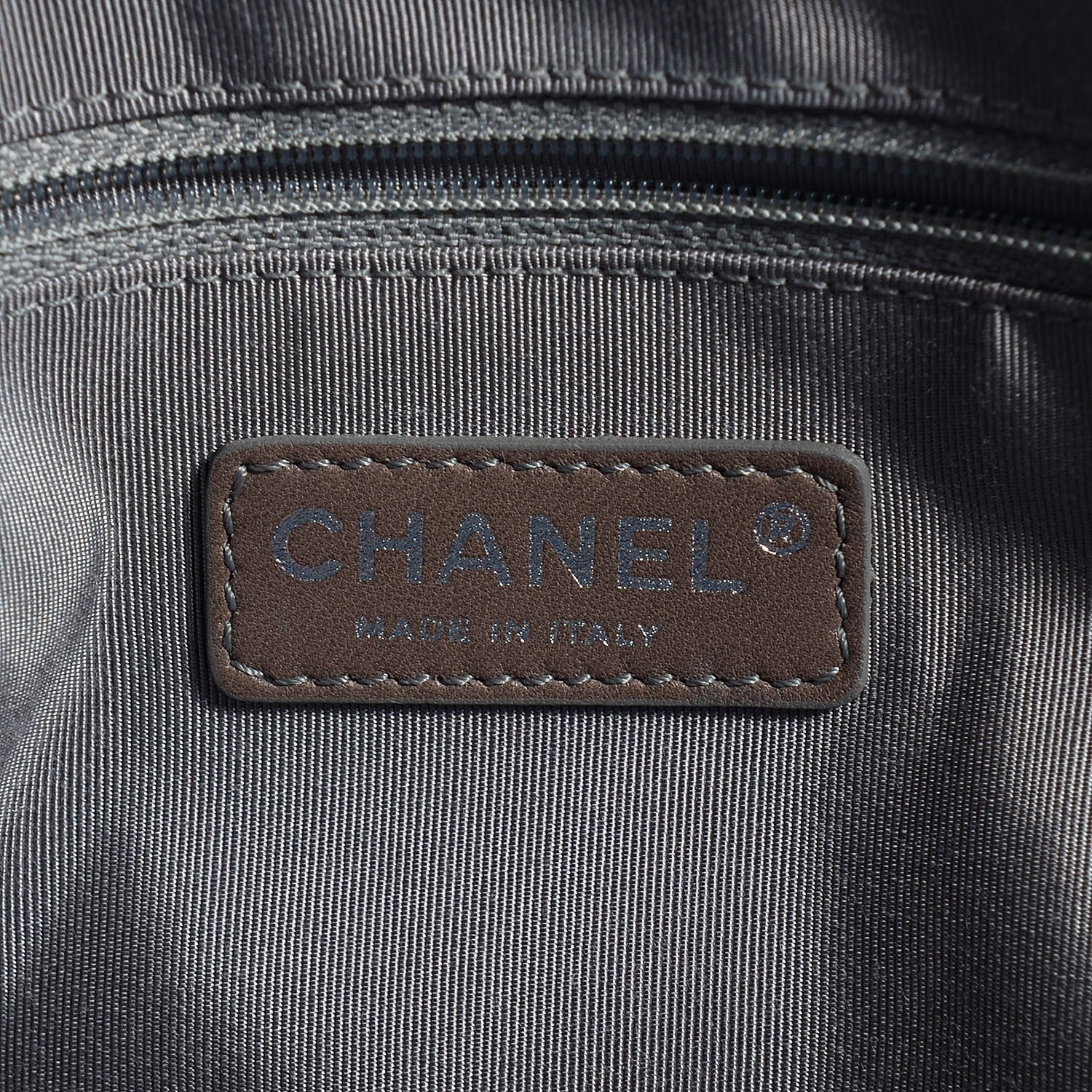 Chanel Metallic Cracked Calfskin Small Modern Chain Tote Blue 7 of 7