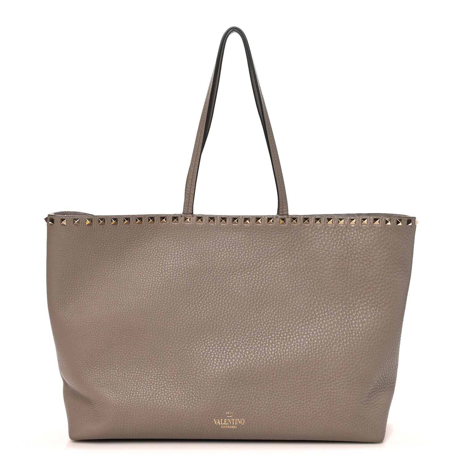 Valentino Garavani Grained Calfskin Rockstud Shoulder Tote Clay 1 of 9