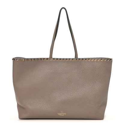 Valentino Garavani Grained Calfskin Rockstud Shoulder Tote Clay 1 of 9