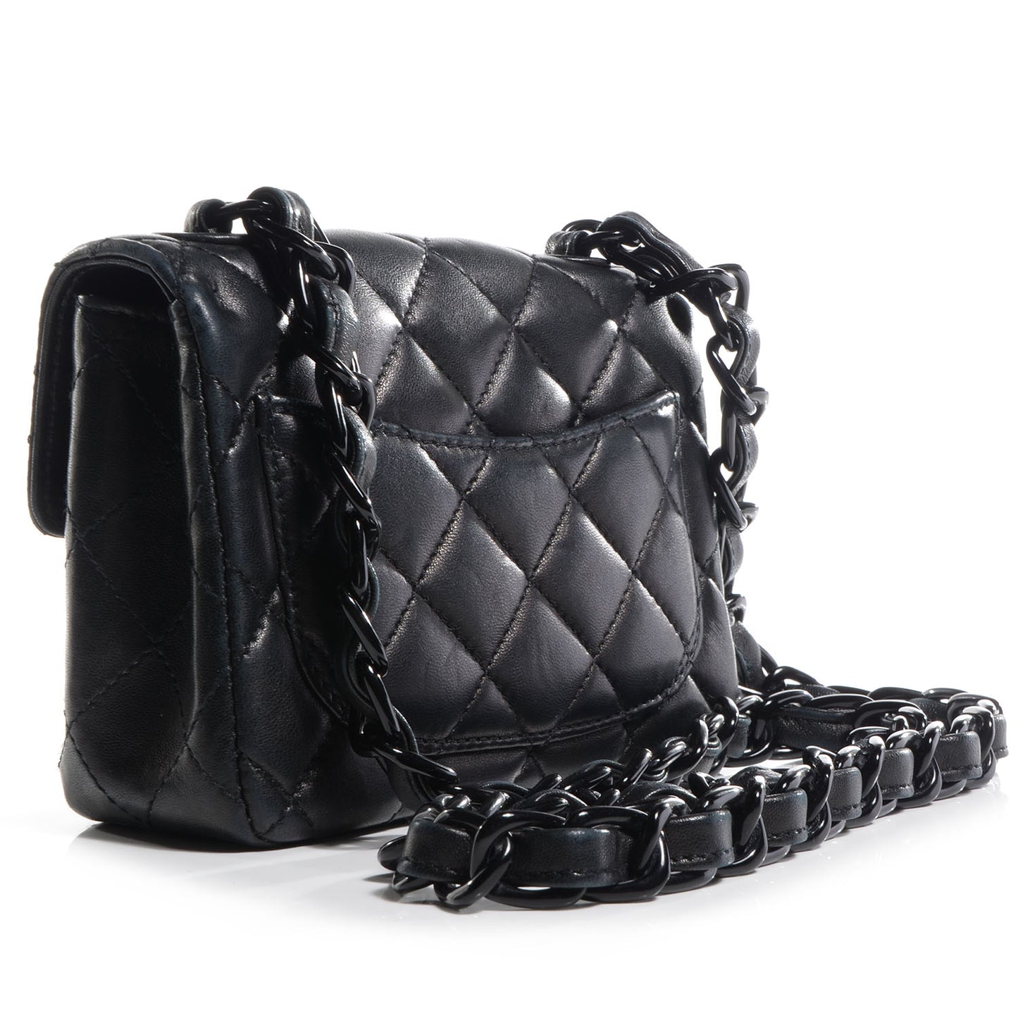Lambskin Mini Square Flap Black