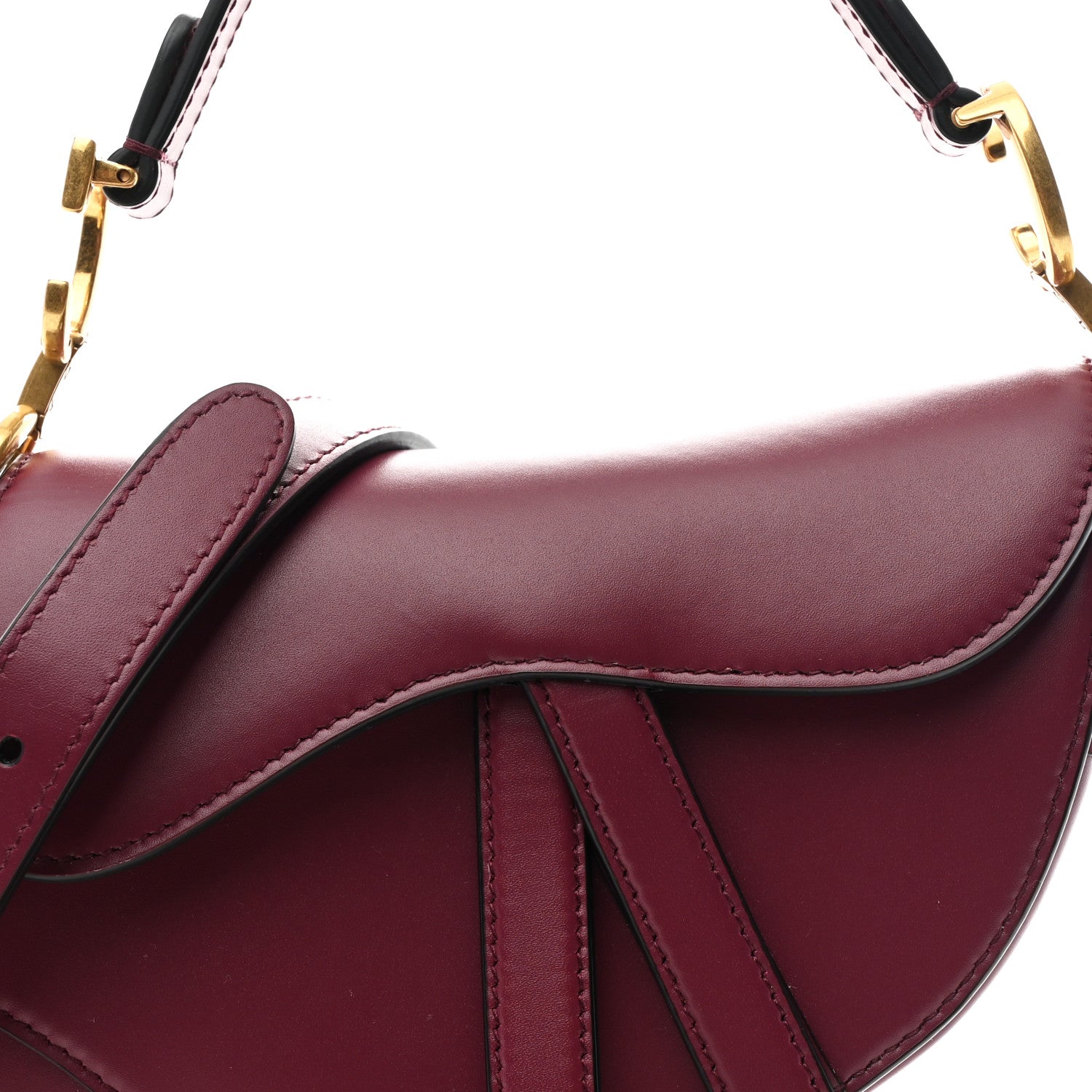Christian Dior Supple Calfskin Mini Saddle Bag With Strap Purple 8 of 10