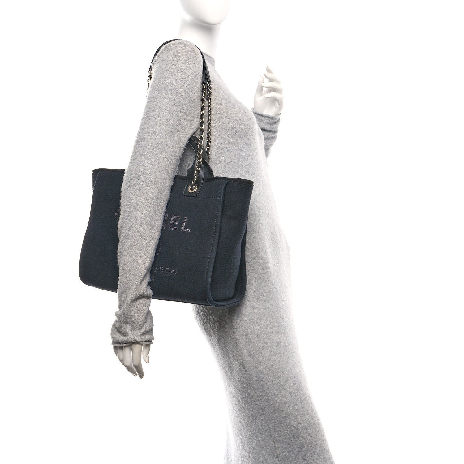 Chanel Mixed Fibers Small Deauville Tote Black 2 of 11