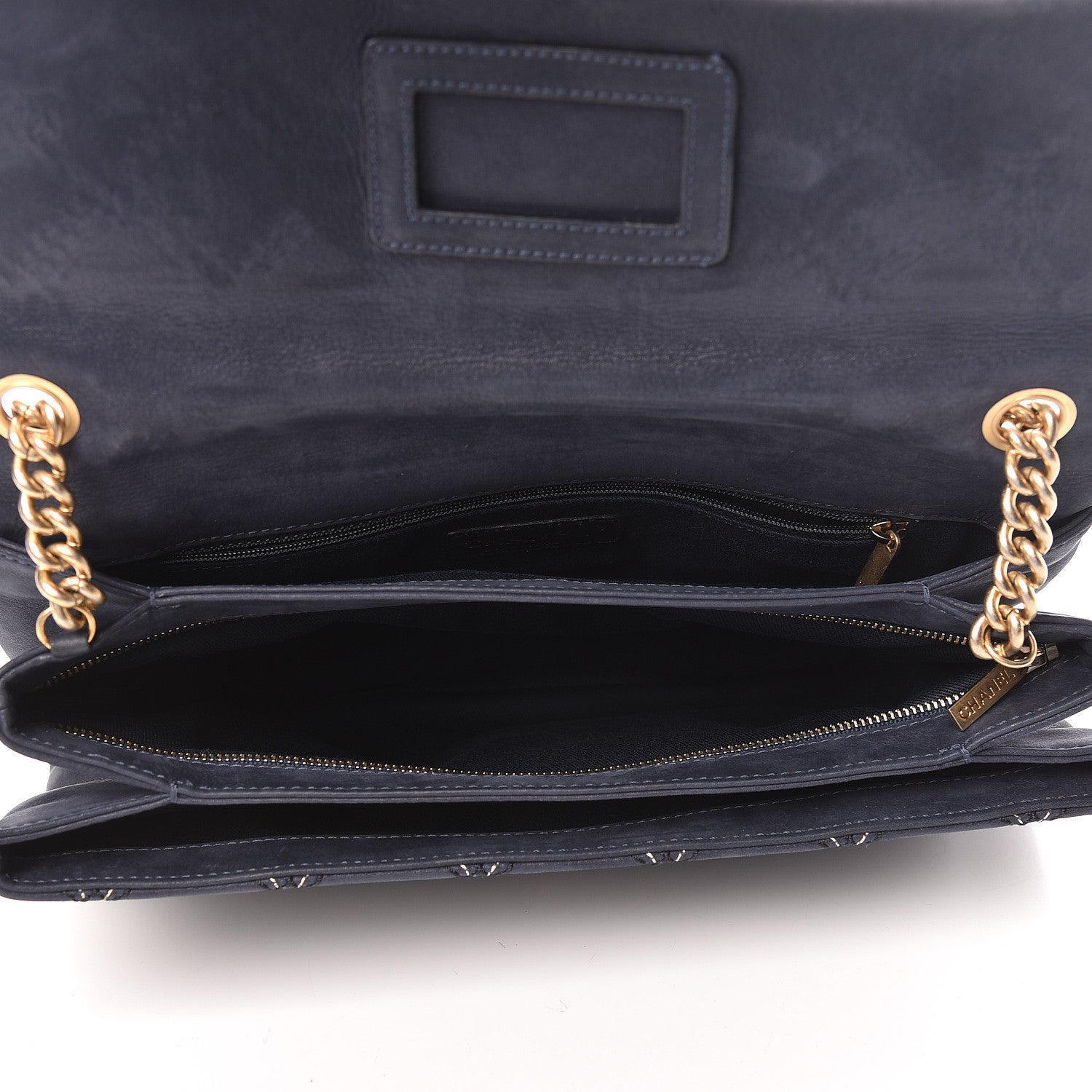 Chanel Calfskin Triple Stitched Medium Flap Navy 5 of 15